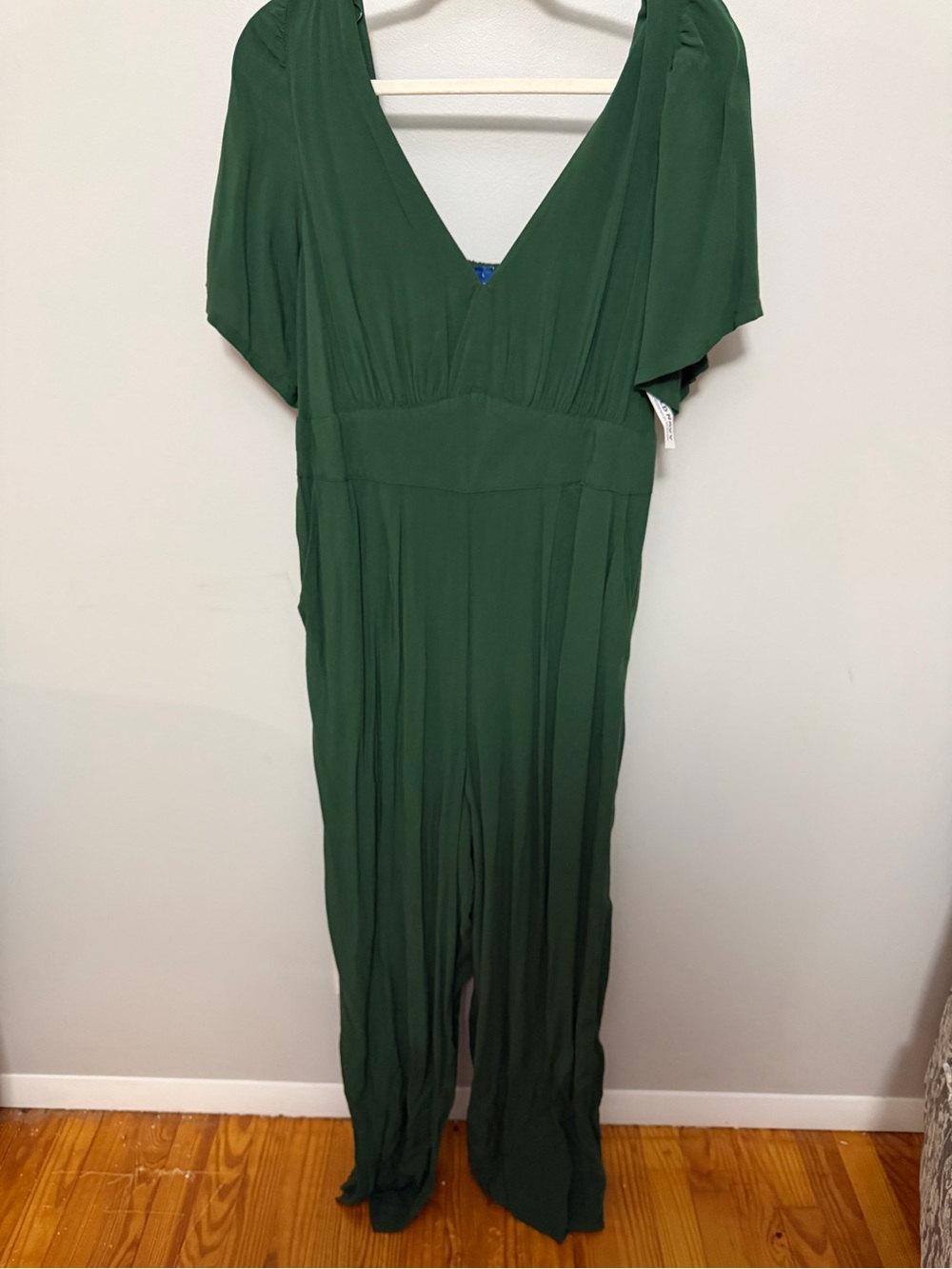 Old Navy Forest Green V-Neck Wide-Leg Jumpsuit